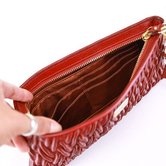 NWT Coach Gathered Leather Larger Clutch Wallet WINE - Picture 8 of 9